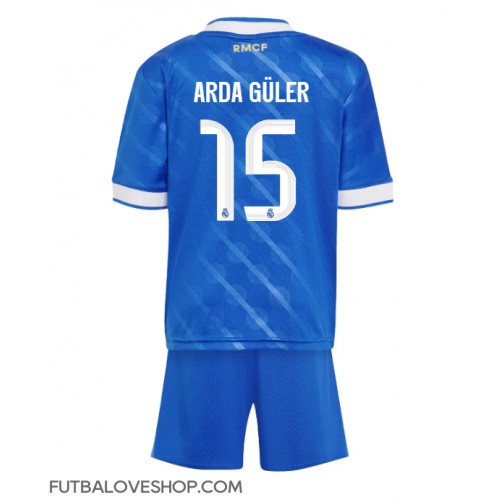 Dres Real Madrid Arda Guler #15 Tretina pre deti 2025-26 Krátky Rukáv (+ trenírky)